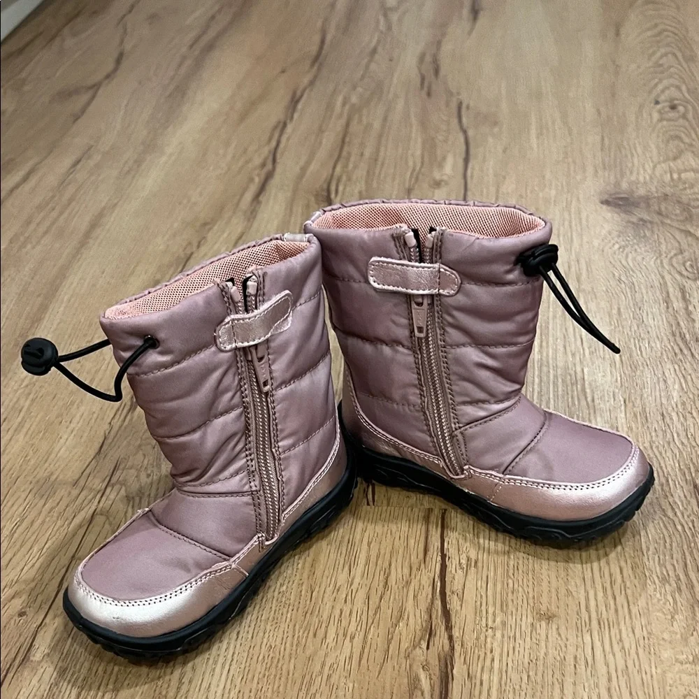 Kids Pink Insulated Winter Boots with Toggle
